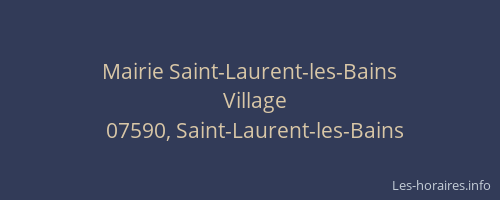 Mairie Saint-Laurent-les-Bains