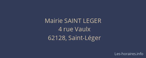 Mairie SAINT LEGER