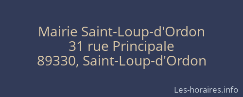 Mairie Saint-Loup-d'Ordon