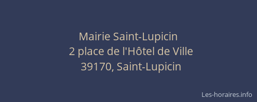 Mairie Saint-Lupicin