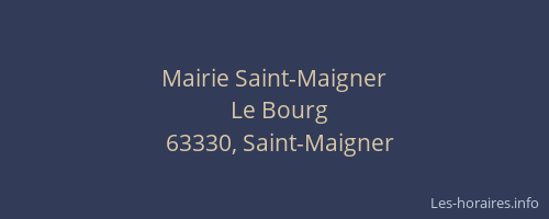 Mairie Saint-Maigner
