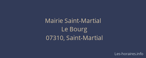 Mairie Saint-Martial