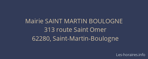 Mairie SAINT MARTIN BOULOGNE