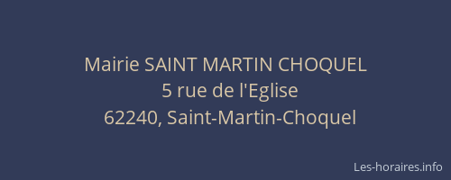 Mairie SAINT MARTIN CHOQUEL