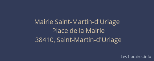 Mairie Saint-Martin-d'Uriage