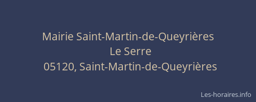 Mairie Saint-Martin-de-Queyrières