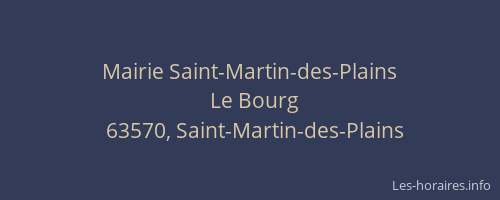 Mairie Saint-Martin-des-Plains