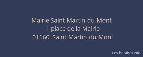 Mairie Saint-Martin-du-Mont