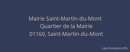Mairie Saint-Martin-du-Mont