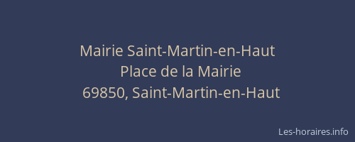 Mairie Saint-Martin-en-Haut