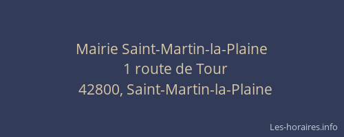 Mairie Saint-Martin-la-Plaine