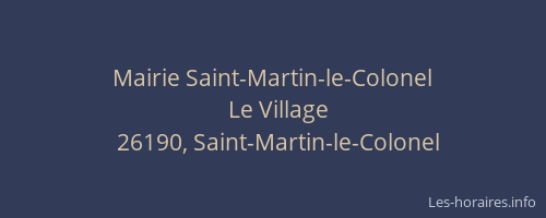 Mairie Saint-Martin-le-Colonel