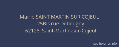 Mairie SAINT MARTIN SUR COJEUL