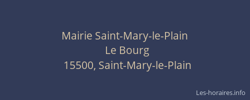 Mairie Saint-Mary-le-Plain