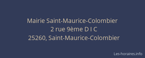 Mairie Saint-Maurice-Colombier