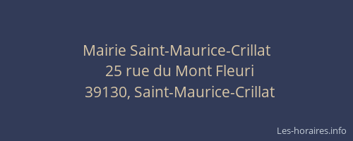 Mairie Saint-Maurice-Crillat