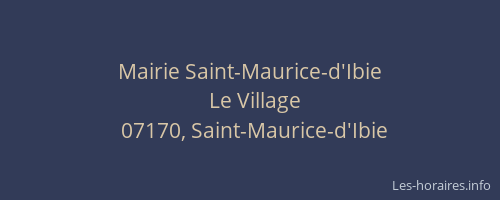 Mairie Saint-Maurice-d'Ibie