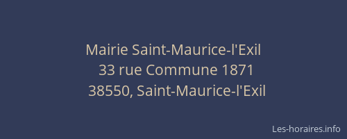 Mairie Saint-Maurice-l'Exil