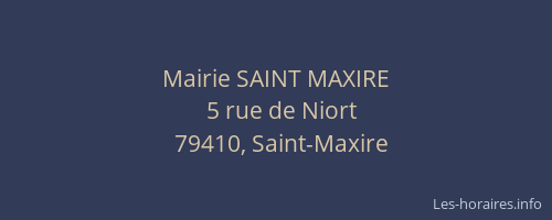 Mairie SAINT MAXIRE