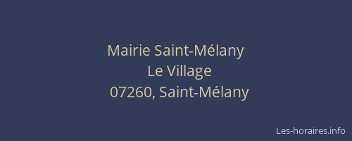 Mairie Saint-Mélany