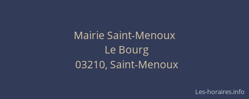 Mairie Saint-Menoux