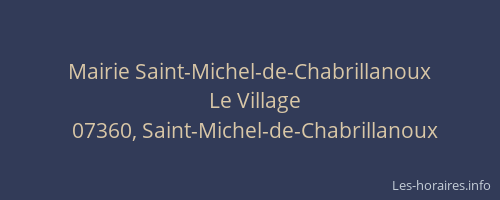 Mairie Saint-Michel-de-Chabrillanoux