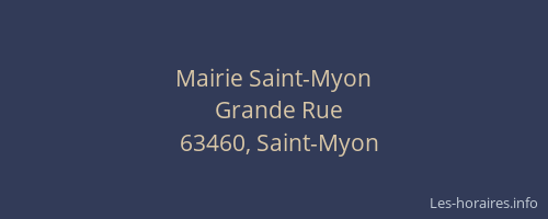 Mairie Saint-Myon