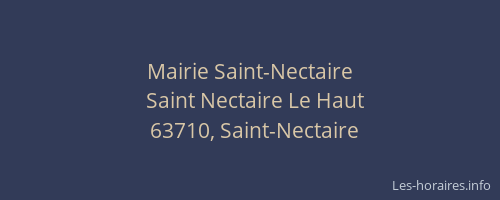Mairie Saint-Nectaire