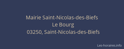 Mairie Saint-Nicolas-des-Biefs