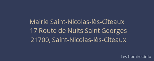 Mairie Saint-Nicolas-l&egrave;s-C&icirc;teaux