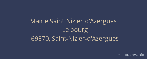 Mairie Saint-Nizier-d'Azergues