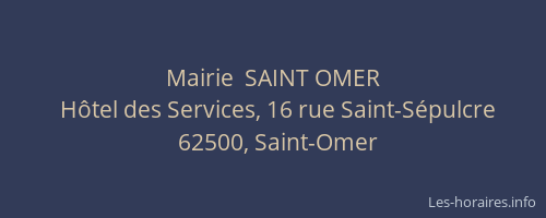Mairie  SAINT OMER