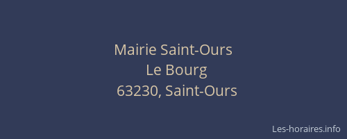 Mairie Saint-Ours