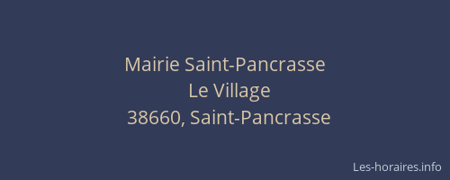 Mairie Saint-Pancrasse