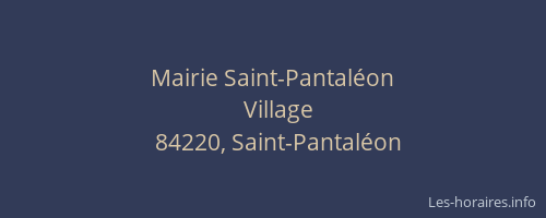 Mairie Saint-Pantal&eacute;on