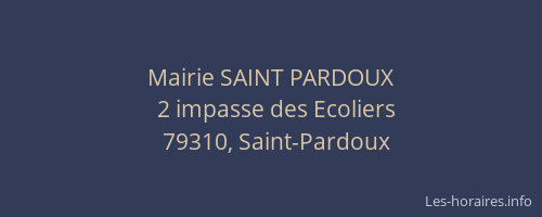 Mairie SAINT PARDOUX