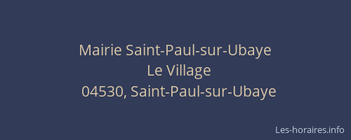 Mairie Saint-Paul-sur-Ubaye