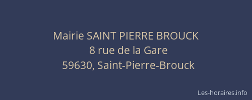 Mairie SAINT PIERRE BROUCK