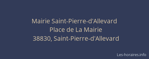Mairie Saint-Pierre-d'Allevard