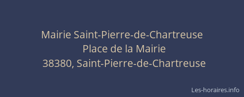 Mairie Saint-Pierre-de-Chartreuse
