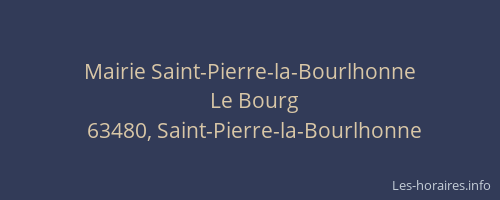 Mairie Saint-Pierre-la-Bourlhonne