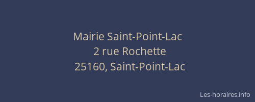 Mairie Saint-Point-Lac
