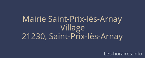 Mairie Saint-Prix-lès-Arnay
