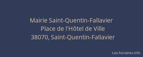 Mairie Saint-Quentin-Fallavier