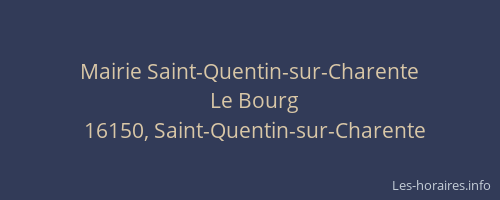 Mairie Saint-Quentin-sur-Charente