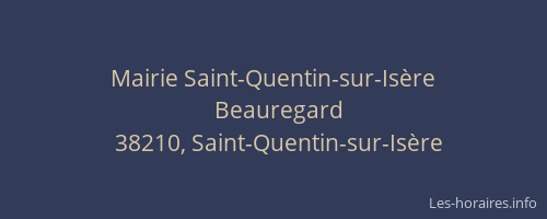Mairie Saint-Quentin-sur-Is&egrave;re