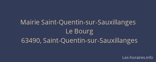 Mairie Saint-Quentin-sur-Sauxillanges