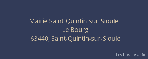 Mairie Saint-Quintin-sur-Sioule