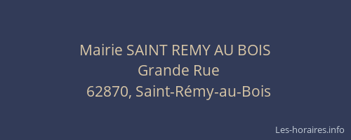 Mairie SAINT REMY AU BOIS