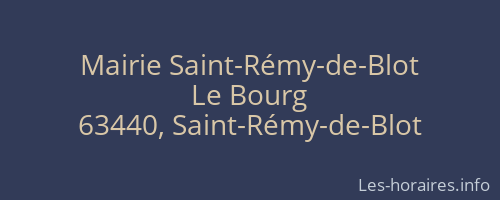 Mairie Saint-Rémy-de-Blot